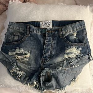 One teaspoon low rise Jean shorts
